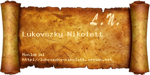Lukovszky Nikolett névjegykártya